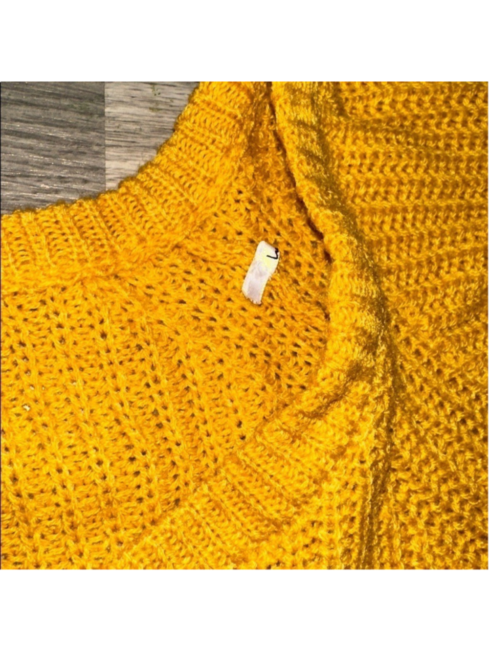 Lulus Fall is Calling Mustard Yellow Knit V-Neck Cropped Sweater women's small - Picture 7 of 12